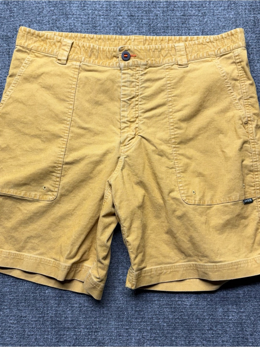 Howler Bros Corduroy Shorts Mens 38 Mustard Cotton Blend Palm Tree Logo
